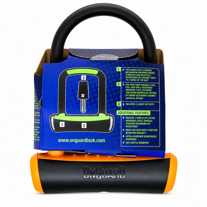 CANDADO ONGUARD LLAVE U-LOCK NS 90X140MM NARANJO