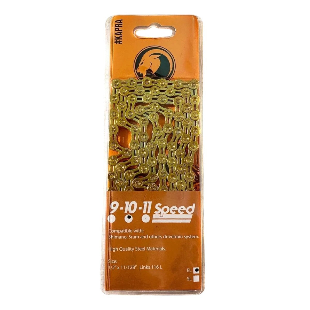 CADENA KAPRA 10V PERFORADA GOLD 1/2"X3/32"X116L