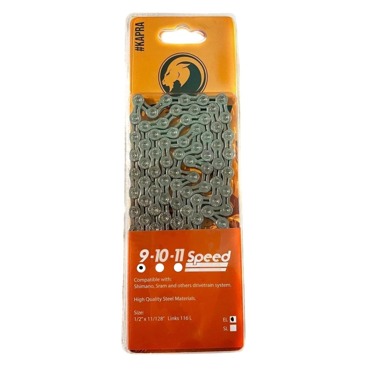 CADENA KAPRA 9V SILVER 1/2x3/32 x116L