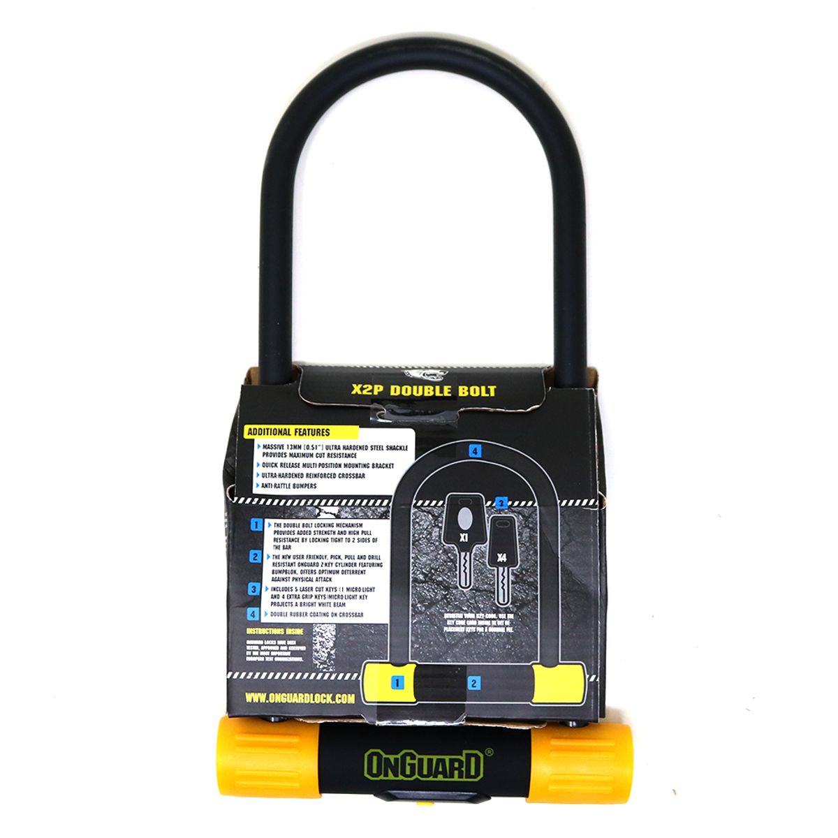 CANDADO ONGUARD LLAVE U-LOCK BULLDOG LS 115X292