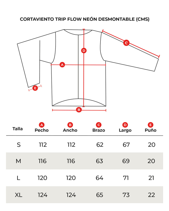 CORTAVIENTO TRIP FLOW NEON MANGA DESMONTABLE