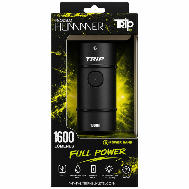 LUZ DELANTERA USB TRIP HUMMER 1600LM