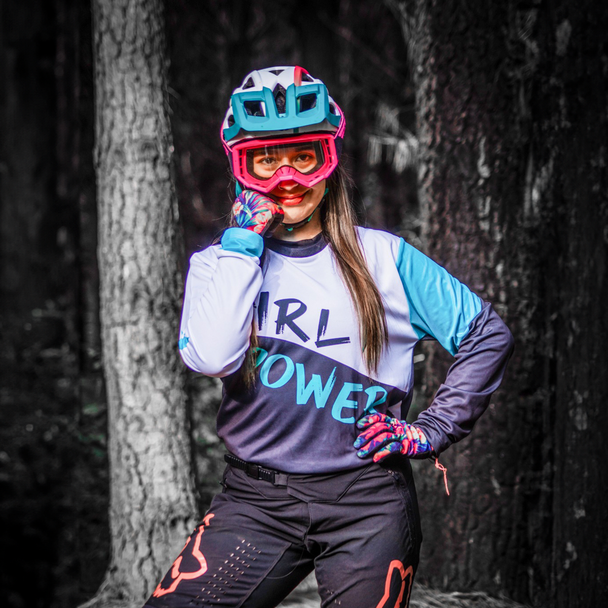 CASCO TRIP ENDURO WHITE/TURQ