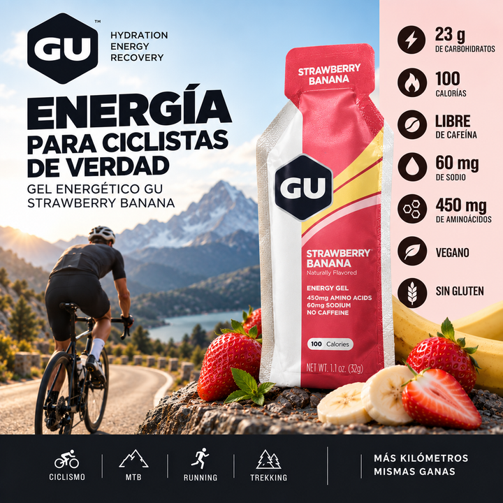 Gel Energético GU Strawberry Banana | Ciclismo